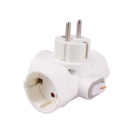 Adaptador de 3 vías con interruptor