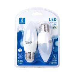 LED A5 C37 E27 3W 6400K / DOBLE