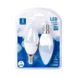 LED A5 C37 E14 5W 6400K / DOBLE