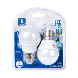 LED A5 G45 Gran ángulo E27 7W 6400K / DOBLE