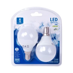 LED A5 G45 Gran ángulo E14 6W 6400K / DOBLE