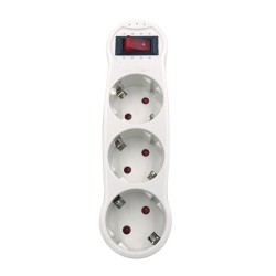 3 maneras adaptador con interruptor blanco 16A 3680W