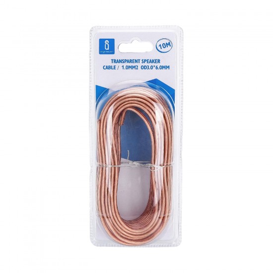 Cable de altavoz transparente / 1.0mm2 OD3.0 * 6.0mm