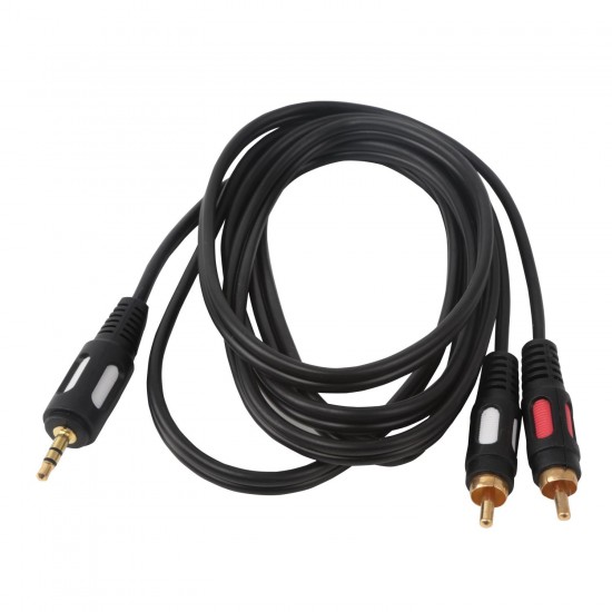 Enchufe estéreo de 3.5mm a 2 enchufe RCA (blister)