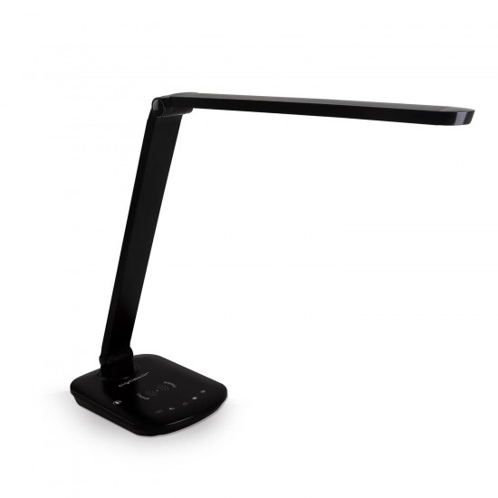 Lámpara de mesa LED LIGHT08 Negro 8W 6500-2700K (toque y atenuación con la función de carga inalámbrica de zócalo de carga USB y teléfono móvil)