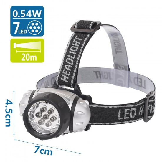 Lámpara de cabeza LED01 Plata 7led