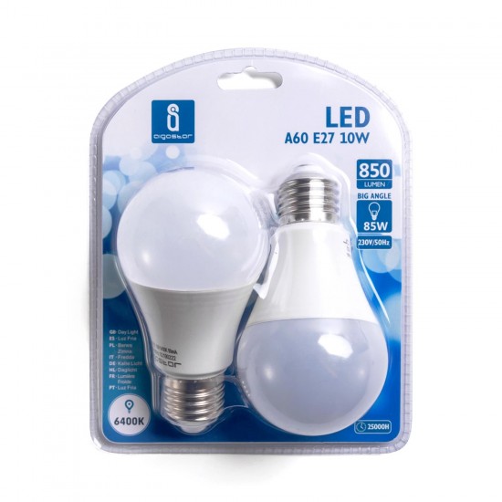 LED A5 A60 Gran ángulo E27 10W 6400K / DOBLE