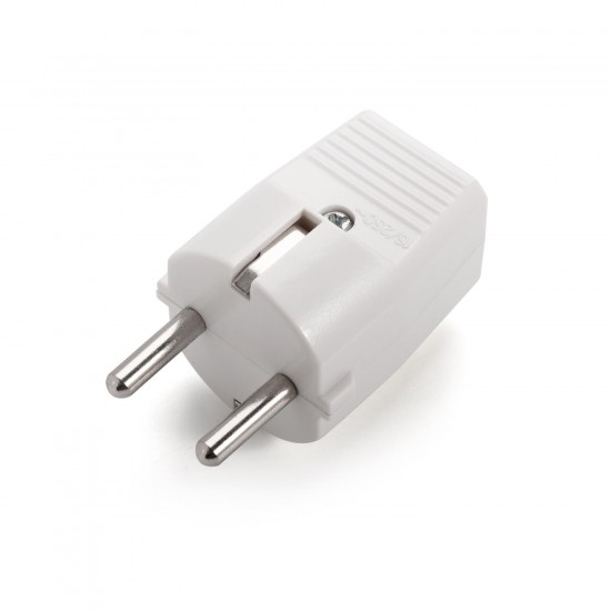 Enchufe cableado 16A blanco redondo