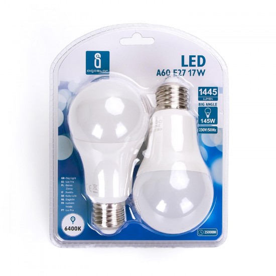 LED A5 A60 Gran ángulo E27 17W 6400K / DOBLE