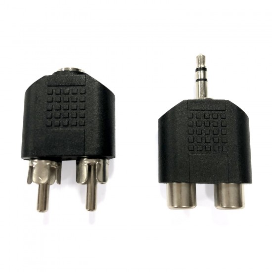 CONECTOR ESTÉREO DE 3.5MM CON SALIDA A 2 ENCHUFES ESTÉREO RCA Y ENCHUFE ESTÉREO DE 3.5MM CON SALIDA A 2 Conectores Estéreo RCA