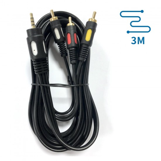 Enchufe de 3.5mm 4c Con Salida A Enchufe 3RCA