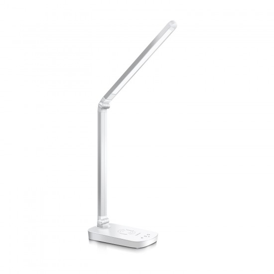 Lámpara de mesa LED LIGHT11 Plata 5W 6400-2700K (toque y atenuación con la función de carga inalámbrica de la toma de carga USB y el teléfono móvil)