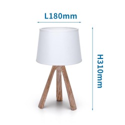 Lámpara de mesa de resina E14 01 Lámpara blanca Base marrón