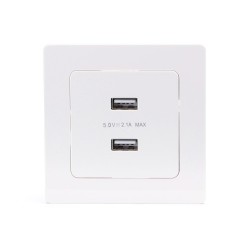 Soporte de 2 * USB / plástico de plástico / blanco