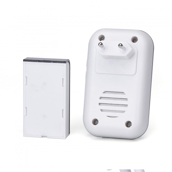 Timbre digital inalámbrico AC / IP44 Blanco + Plateado / 1 Transmisor + 2 Receptores