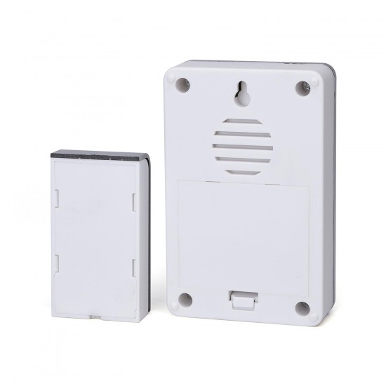 Timbre digital inalámbrico DC / IP44 Blanco + plateado / 1 Transmisor + 2 Receptores