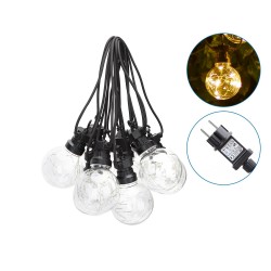 Luces de cadena LED01 10 Bulbos transparentes 8M