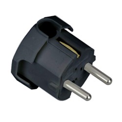 Enchufe de cableado 16A redondo negro