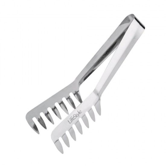 Pinza para servir espaguetis, inox.