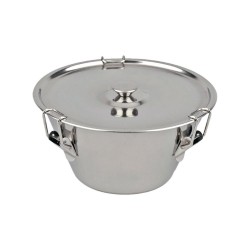 Flanero inox con tapa ø 18 cm.