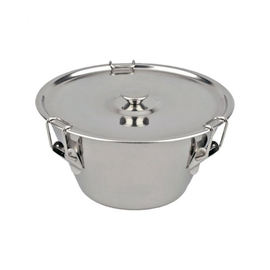 Flanero inox con tapa ø 18 cm.