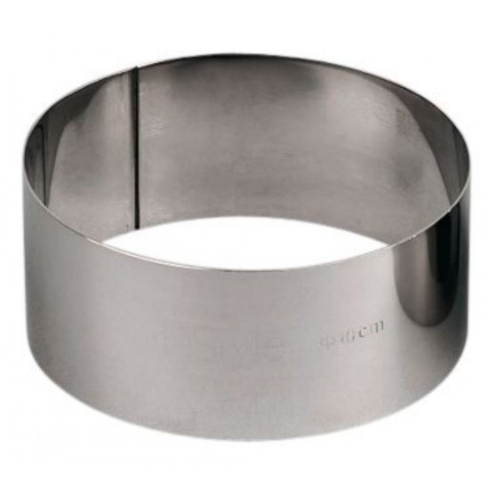 Aro inox pulido 9 cm. Altura 4,5 cm.