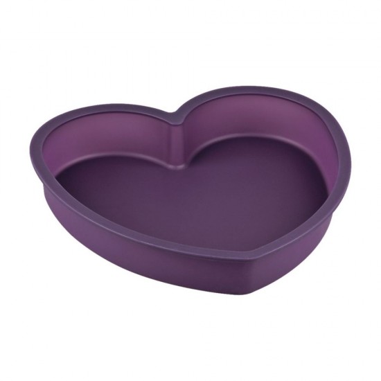 Molde corazón silicona violett 23,5x22,5x3,5 cm.