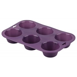 M. Muffin silicona 6 cavidades violett 24,5x16,5x3,5 cm.