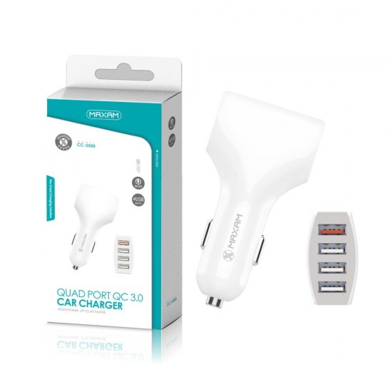 CC-3500 Blanco 4USB/30w qc 4USB cargador de coche