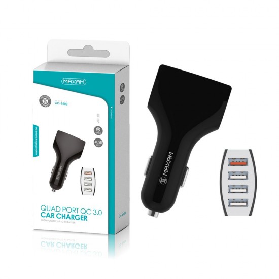 CC-3500 Negro 4USB/30w qc 4USB cargador de coche