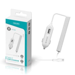 CC-2100C Blanco 3.1a 1USB puertos cargador de coche con tipo C