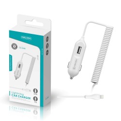 CC-2100I Blanco 3.1a 1USB puertos cargador de coche con cable de IPHONE USB