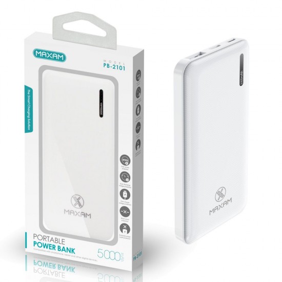 PB-2101 Blanco 2.1a 5000mah baterías externas