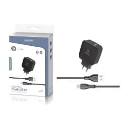 TZ-1201C Negro 2USB/2.1a 1tipo C pack de cargador de pared