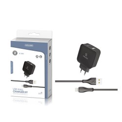 TZ-1201I Negro 2USB/2.1a1 IPHONE pack de cargador de pared