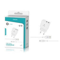 TZ-1205C Blanco 2USB/2.1a1 tipo C pack de cargador de pared