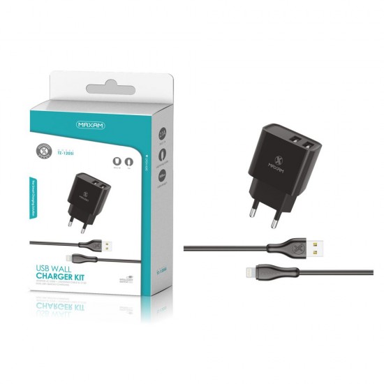 TZ-1205I Negro 2USB/2.1a1 IPHONE pack de cargador de pared