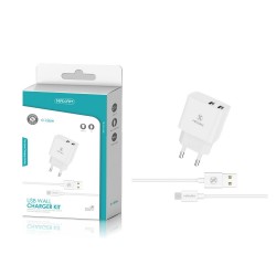 TZ-1205M Blanco 2USB/2.1a1 micro USB pack de cargador de pared