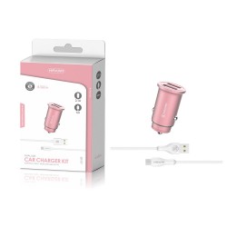 TZ-2201M Rosa 2USB/2.1a1 micro USB pack de cargador de coche