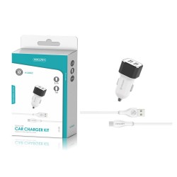 TZ-2202C Blanco y negro 2USB/3.1a1 tipo C pack de cargador de coche