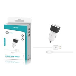 TZ-2202M Negro y blanco 2USB/3.1a 1micro USB pack de cargador de coche