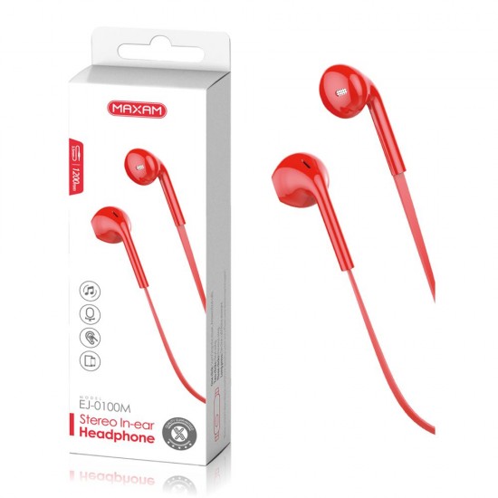 EJ-0100M Rojo mic 1M auriculares botón mic