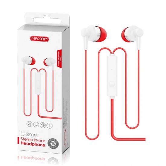 EJ-0200M Rojo mic 1.2M auriculares botón mic