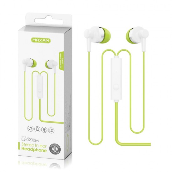 EJ-0200M Verde mic 1.2M auriculares botón mic