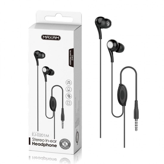 EJ-0201M Negro mic 1.2M auriculares botón mic