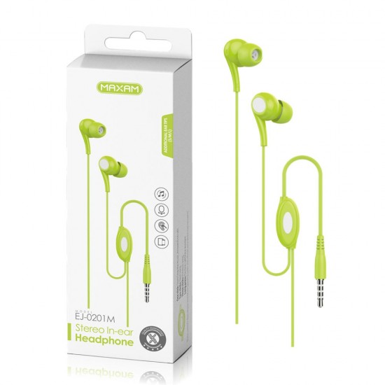 EJ-0201M Verde mic 1.2M auriculares botón mic