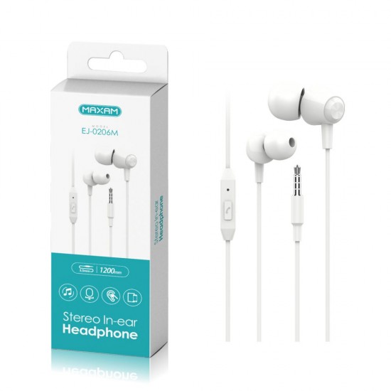 EJ-0206M Blanco mic 1.2M auriculares botón mic