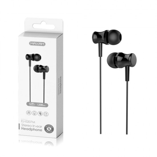 EJ-0207M Negro mic 1.2M auriculares botón mic