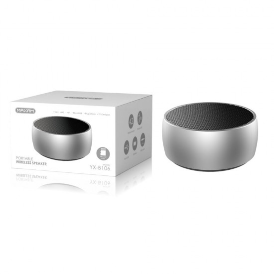 YX-B106 Plateado 3w altavoz inalámbrico YX-B106 Plateado 3w altavoz inalámbrico