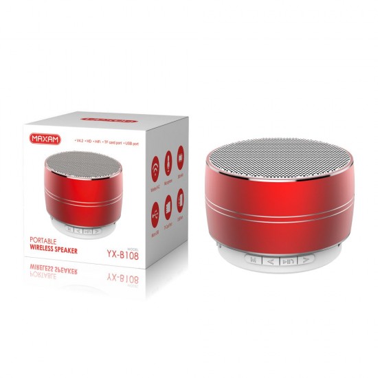 YX-B108 Rojo 3w altavoz inalámbrico YX-B108 Rojo 3w altavoz inalámbrico